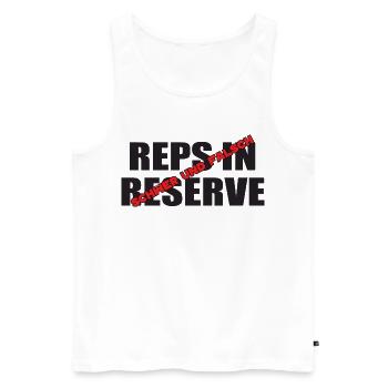 Reps_in_Reserve_Schwer_und_falsch_bodybuilding_ - Männer Premium Bio Tank Top - Weiß - Vorne - Michal (187cm)