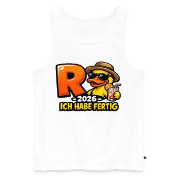 Pensioner 2026 Duck I've Finished Retirement - Men's Premium Organic Tank Top - white - Front - Michal (187cm)