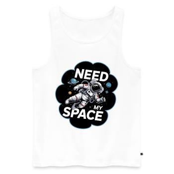 Need My Space Astronaut - Men's Premium Organic Tank Top - white - Front - AI Model Male 178 light (178cm)