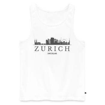 Zurich, Suisse, silhouette de Zurich - Débardeur bio Premium Homme - blanc - Devant - Michal (187cm)