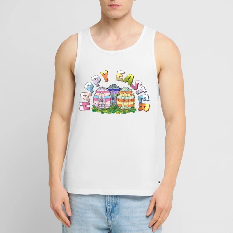 Happy Easter Brick Builder Easter Eggs Bricks Men's Premium Organic Tank Top