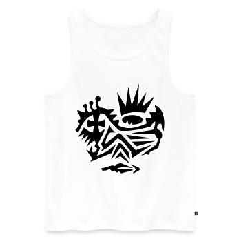 Gesicht Tattoo Tribal mit Kreuz - Männer Premium Bio Tank Top - Weiß - Vorne - Michal (187cm)