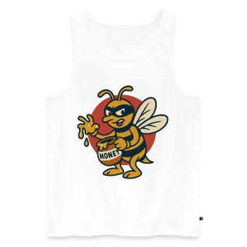 Beekeeper Bandit Honey Heist - Men's Premium Organic Tank Top - white - Front - AI Model Male 178 light (178cm)