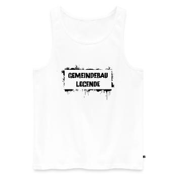 Légende du logement municipal – proverbe culte viennois - Débardeur bio Premium Homme - blanc - Devant - AI Model Male 178 light (178cm)