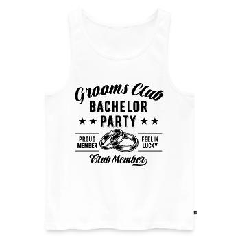 Club des Mariés - Enterrement de vie de garçon JGA - Débardeur bio Premium Homme - blanc - Devant - Michal (187cm)