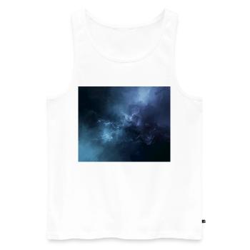 Tiefblaue Nebelwellen - Männer Premium Bio Tank Top - Weiß - Vorne - AI Model Male 178 light (178cm)