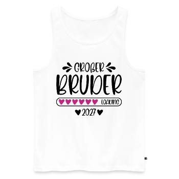 Großer Bruder 2027 loading Herzchen Ladebalken - Männer Premium Bio Tank Top - Weiß - Vorne - Michal (187cm)