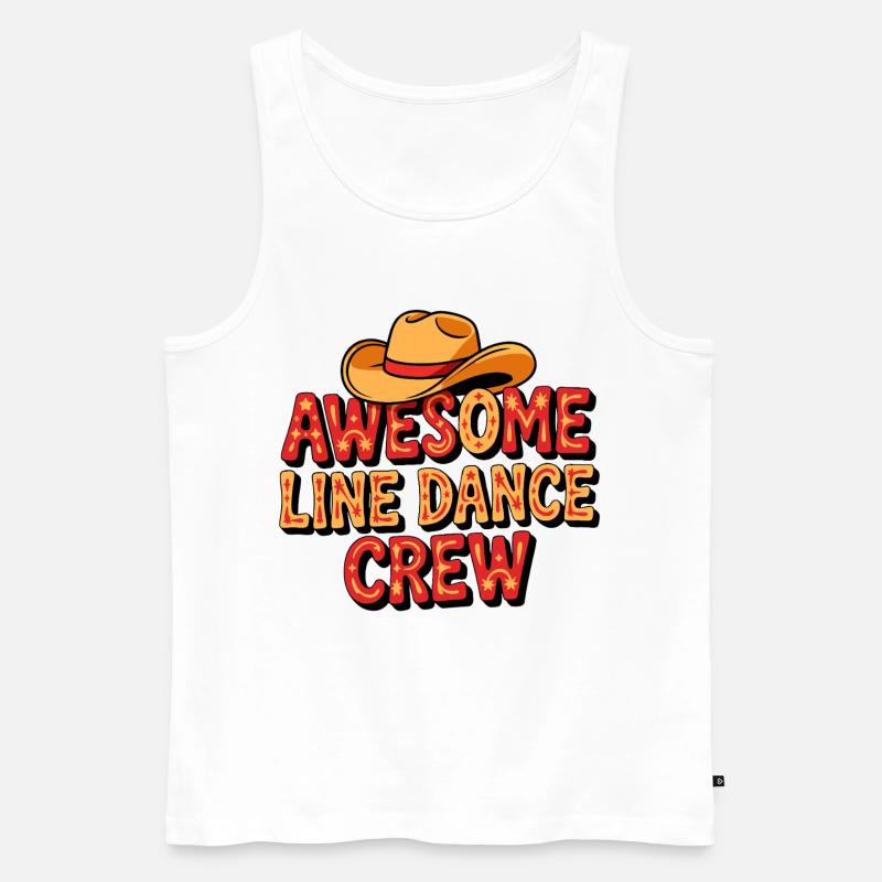 Awesome Line Dance Crew - Männer Premium Bio Tank Top - Weiß