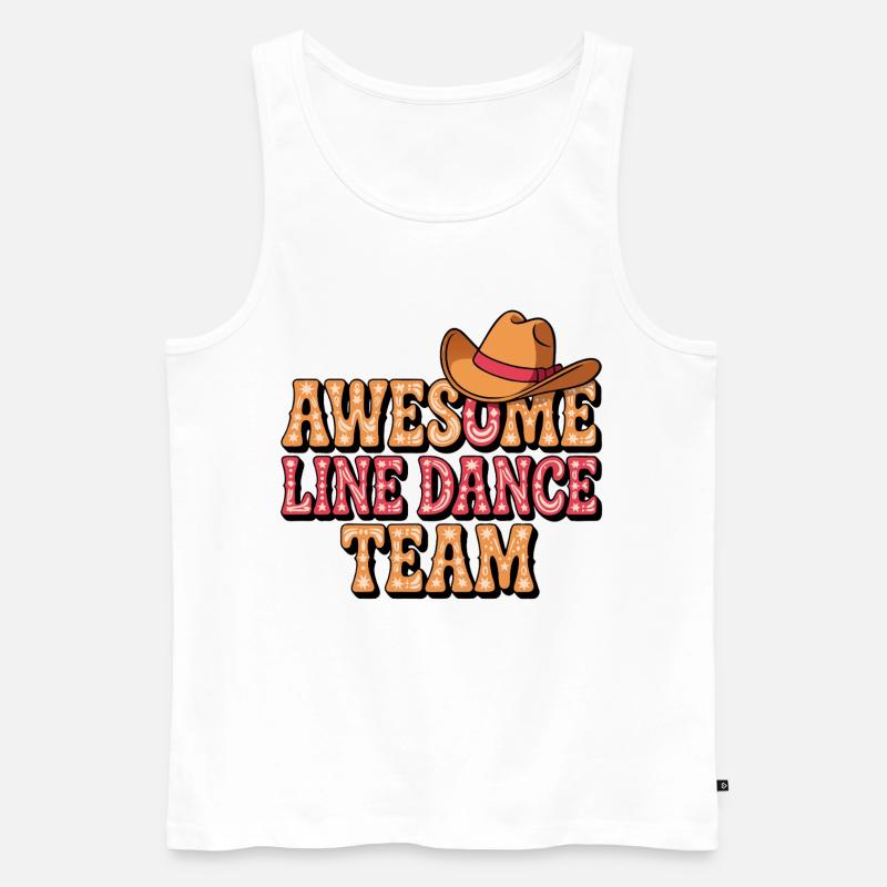 Awesome Line Dance Team - Männer Premium Bio Tank Top - Weiß