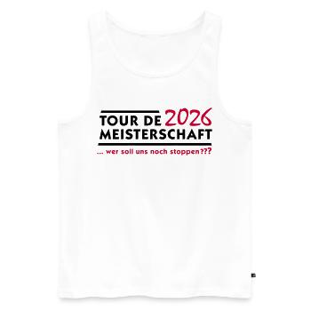 Tour de Championnat 2026 - Débardeur bio Premium Homme - blanc - Devant - Michal (187cm)