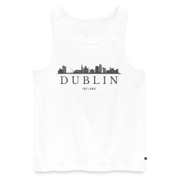 Dublin Irlande, silhouette de Dublin - Débardeur bio Premium Homme - blanc - Devant - AI Model Male 178 light (178cm)