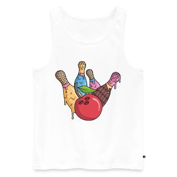 Bowlers Glaces Enfants Garçons Bowling - Débardeur bio Premium Homme - blanc - Devant - AI Model Male 178 light (178cm)