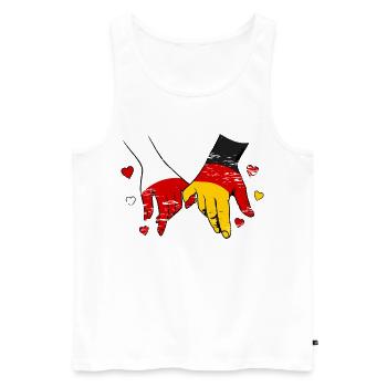 Polen_Deutschland_Flagge_Haendehalten_used - Débardeur bio Premium Homme - blanc - Devant - Michal (187cm)