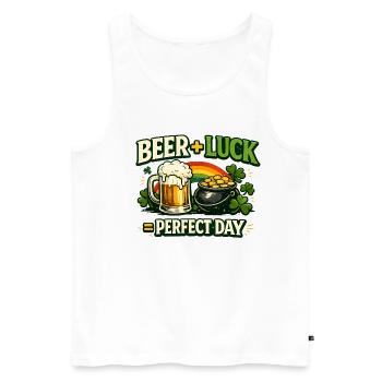 Bierglück Perfekter Tag - Männer Premium Bio Tank Top - Weiß - Vorne - AI Model Male 178 light (178cm)