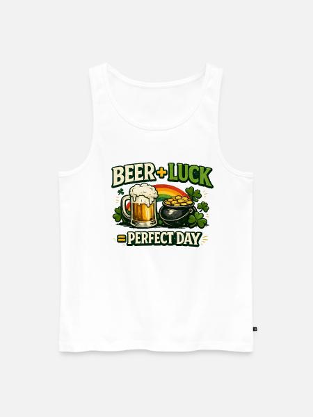 Beer Luck Perfect Day - Men's Premium Organic Tank Top - white