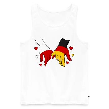 Polen_Deutschland_Flagge_Händehalten - Débardeur bio Premium Homme - blanc - Devant - Michal (187cm)