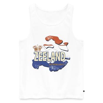 Zeeland Niederlande mit Landkarte Holland Souvenir - Männer Premium Bio Tank Top - Weiß - Vorne - AI Model Male 178 light (178cm)