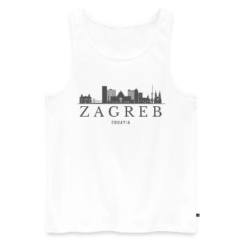 Zagreb, Serbie, la silhouette de Zagreb - Débardeur bio Premium Homme - blanc - Devant - Michal (187cm)