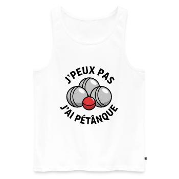 J'peux pas j'ai pétanque - Débardeur bio Premium Homme - blanc - Devant - Michal (187cm)