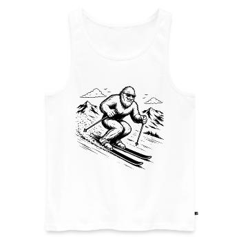 Skieurs Sasquatch Bigfoot en montagne - Débardeur bio Premium Homme - blanc - Devant - Michal (187cm)