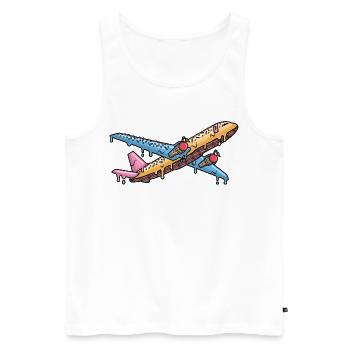 Flugzeug Flieger Eiscreme Kinder Jungen Pilot - Men's Premium Organic Tank Top - white - Front - AI Model Male 178 light (178cm)
