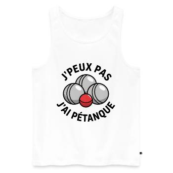Jai Pétanque Boules Rire - Men's Premium Organic Tank Top - white - Front - AI Model Male 178 light (178cm)