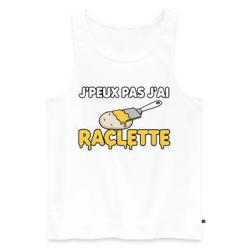 Ich kann nicht, Raclette - Männer Premium Bio Tank Top - Weiß - Vorne - AI Model Male 178 light (178cm)