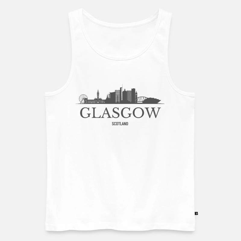 Glasgow Schottland, Glasgow Skyline - Männer Premium Bio Tank Top - Weiß