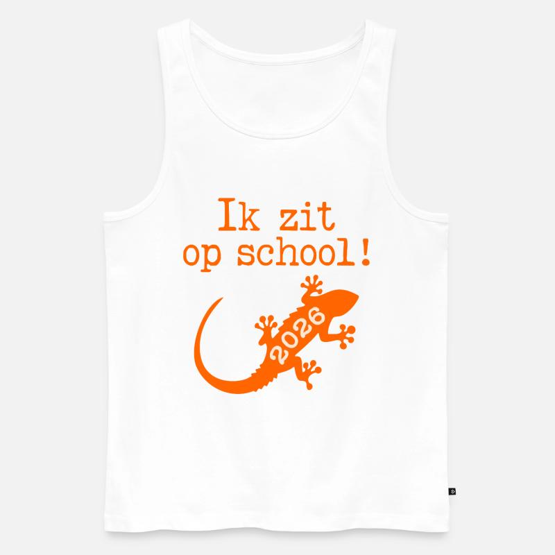 Ich bin in der Schule - Männer Premium Bio Tank Top - Weiß