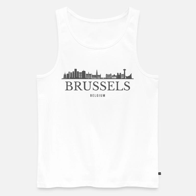 Brüssel, Belgien, Brüsseler Skyline - Männer Premium Bio Tank Top - Weiß