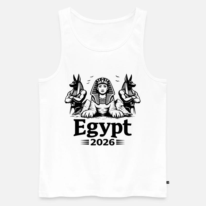 Sphinx Kleopatra Anubis Egypt 2026 Mystik - Männer Premium Bio Tank Top - Weiß