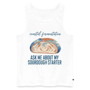 Sourdough Ask Me About My Sourdough Starter Bread - Männer Premium Bio Tank Top - Weiß - Vorne - AI Model Male 178 light (178cm)