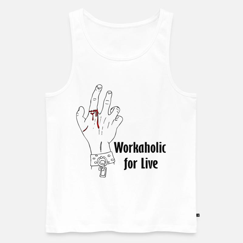 Workaholic for live - Männer Premium Bio Tank Top - Weiß