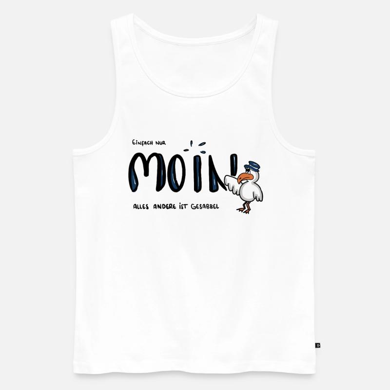 Moin Küstenseemöwe im Sailor-Style - Männer Premium Bio Tank Top - Weiß