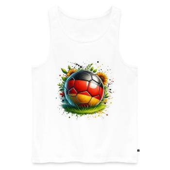Deutschland Fussball Ball Landschaft - Männer Premium Bio Tank Top - Weiß - Vorne - AI Model Male 178 light (178cm)