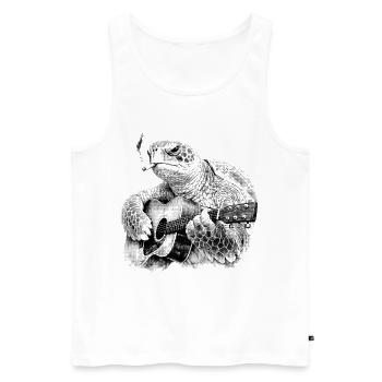 Turtle Blues Guitarist - Men's Premium Organic Tank Top - white - Front - AI Model Male 178 light (178cm)