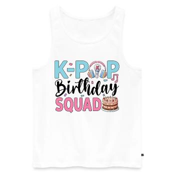 K-Pop Birthday Squad - Männer Premium Bio Tank Top - Weiß - Vorne - AI Model Male 178 light (178cm)