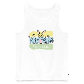 Pastellhase im Frühlingsfeld - Männer Premium Bio Tank Top - Weiß - Vorne - AI Model Male 178 light (178cm)