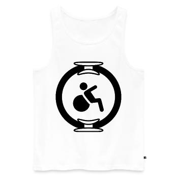 Pilates - Men's Premium Organic Tank Top - white - Front - Michal (187cm)