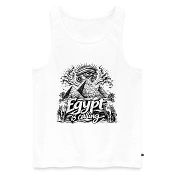 Egypt is calling Pharaoh Egypt Holidays - Men's Premium Organic Tank Top - white - Front - Michal (187cm)