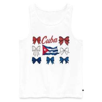 Kuba Stolz & Heimat - Cuba Flagge Design - Männer Premium Bio Tank Top - Weiß - Vorne - Michal (187cm)