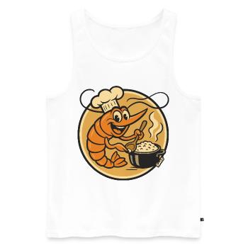 Lobster Chef Cartoon Pot - Men's Premium Organic Tank Top - white - Front - Michal (187cm)