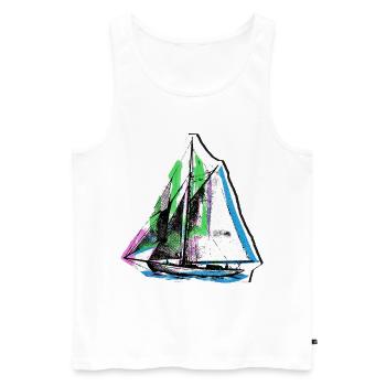 Segler Segelschiff Seefahrer - Männer Premium Bio Tank Top - Weiß - Vorne - Michal (187cm)