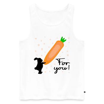 Carotte Lapin de Pâques - Débardeur bio Premium Homme - blanc - Devant - Michal (187cm)