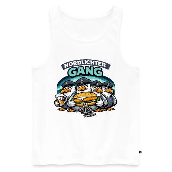Nordlichter Gang Küstenhumor Möwen Ostsee Nordsee - Männer Premium Bio Tank Top - Weiß - Vorne - Michal (187cm)