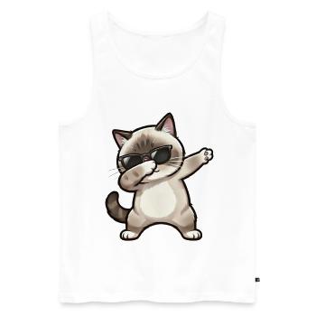 Dabbing Ragdoll Cat - Men's Premium Organic Tank Top - white - Front - AI Model Male 178 light (178cm)