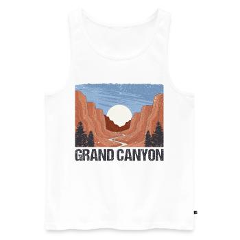 Wandern im Grand Canyon Nationalpark - Männer Premium Bio Tank Top - Weiß - Vorne - Michal (187cm)