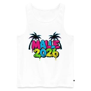 Fête Malle 2026 - Débardeur bio Premium Homme - blanc - Devant - Michal (187cm)