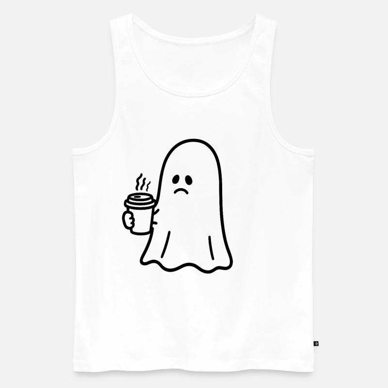 Geist Kaffee Halloween Süßes oder Saures - Männer Premium Bio Tank Top - Weiß
