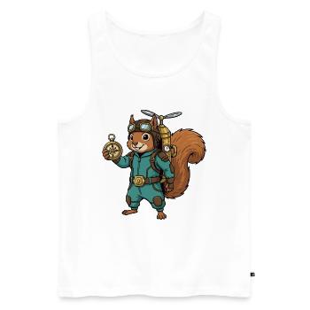 Squirrel Steampunk Aviator Jetpack-Kompass - Männer Premium Bio Tank Top - Weiß - Vorne - AI Model Male 178 light (178cm)